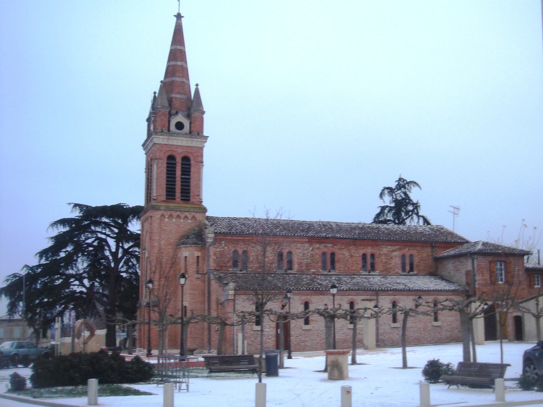 Eglise de Campsas sous la neige